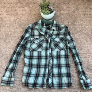 Hurley Green Plaid Shirt